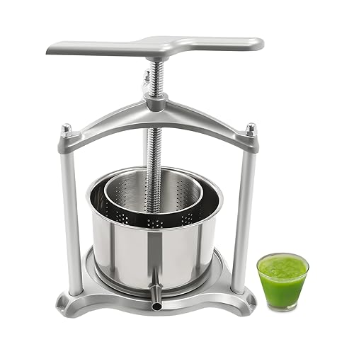 0.8 Gallon Fruit Press, Stainless Steel Fruit Juice Press with Filter Bag, Manual Grape Presser, DIY Large Honey Presser, Large Fruit Honey Presser Apple Cider Grape Juice Press Extractor - size: 3L/0.8Gal