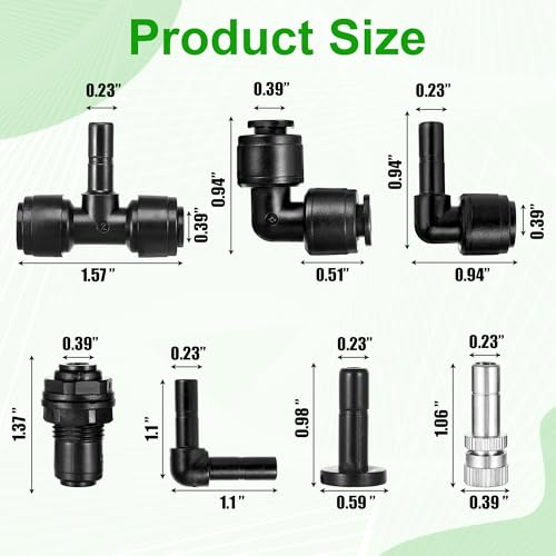 14 Pack Single-Head 1/4 Reptile Mister Nozzles Kit,Reptile Misting - size: Single-Head*2