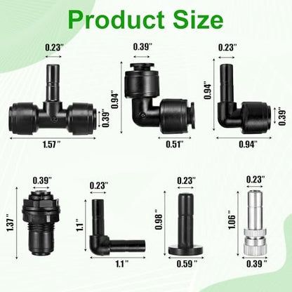 14 Pack Single-Head 1/4 Reptile Mister Nozzles Kit,Reptile Misting - size: Single-Head*2