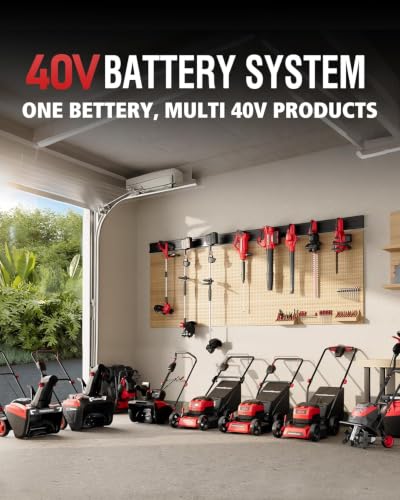 PowerSmart 40V 21" Electric Lawn Mower with Brushless Motor - color: Black and Cherry