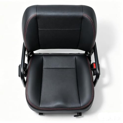 Universal Forklift Tractor Seat Suitable for Forklifts, Tractors, Excavators Fitted with a Seatbelt and Side Cup Holders, Black
