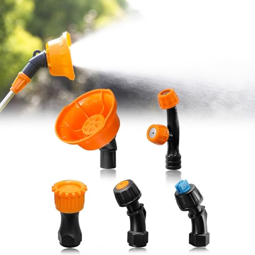 SideKing 14mm Sprayer Nozzle Tips for Battery Powered Sprayer, 5 Adjustable Replacement Nozzle Tips with Leak-Proof O-Rings, Agricultural Backpack Sprayer Accessories