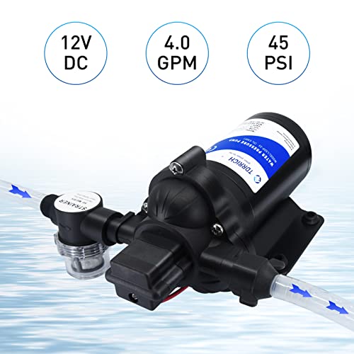 TDRRICH Water Pressure Booster Pump for RV，12V Diaphragm Power Water Pumps 4GPM 45PSI Self-priming Pump,Diaphragm Transfer Pump for Boats Inline Garden Hose Lawn Camper Sprinkler Irrigation - style: 12V 4GPM 45PSI