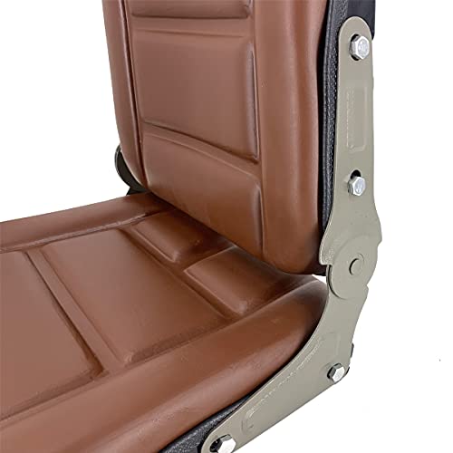 Forklift Seat Suspension Tractor Seat PVC with 140° Adjustable Back - color: Brown