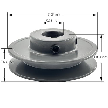 AK30-3/4 Sheaves,v Belt Pulley 3/4 inch bore 3" OD,Mechanical Pulleys Cast Iron for A 3L 4L V-Belts,AK3034 Pulley - size: 3/4"Bore,3.05"OD