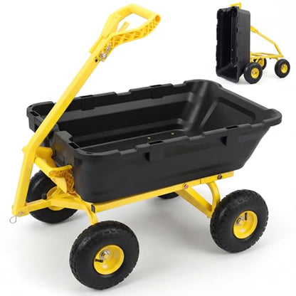 Sekey Garden Dump Cart, 1000 lb Capacity, Quick-Release Bed - color: Black, size: 1000lbs