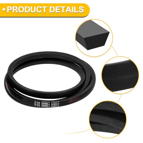 uxcell C94 Drive V-Belt 2388mm Inner Girth 22mm Width 14mm Height Rubber for Power Transmission - size: C94