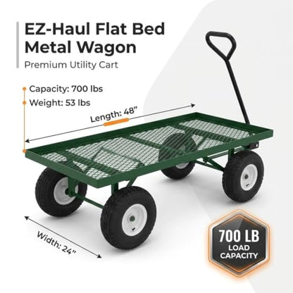FarmTek EZ-Haul Utility Cart Wagon (24" W x 48" L, Single Deck) - size: 24"W x 48"L