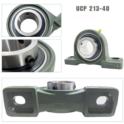 UCP213 Premium Quality Self-Align Pillow Block Bearing (UCP 213-40 (2 Pack)) - size: UCP 213-40 (2 PACK)