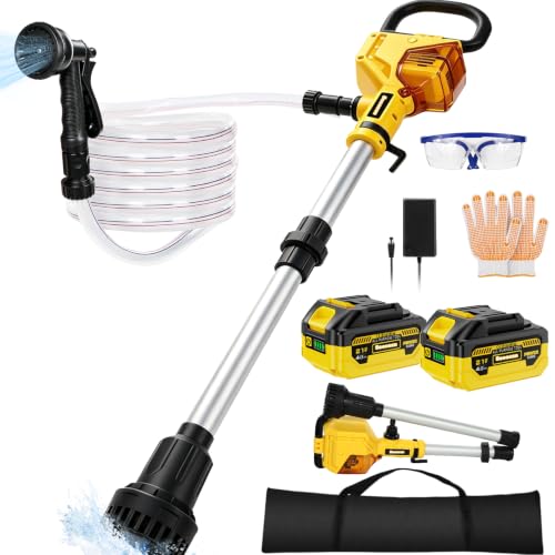 Cordless Stick Water Transfer Pump, 21V 2×4.0Ah Battery & Fast Charger, 770GPH 35FT Head, 16.4FT Hose with Storage Pouch 3/4" Outlet, Brushless Portable Pump for Pool RV Boat Hot Tub Farm Drainage