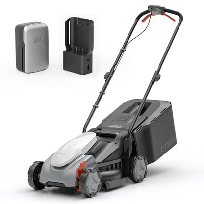 Litheli Lawn Mower Cordless 14 in, Grass Cutter Machine for 2800 Sq. Ft, Lawnmower with Brushless Motor, Cutting Height from 1 in to 2.5 in, Includes 1 * 5.0 Ah Battery and Charger - size: 14 Inch(1x5.0Ah & Charger)