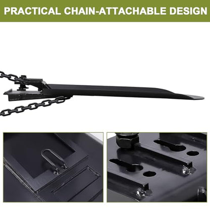 Clamp-On Quick Spade Combo Dig Footings, Tractor Bucket or Pallet Fork, Trenches, and Stump Removal