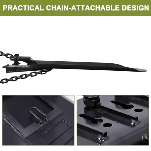 Garvee Clamp On Quick Spade 46 in x 19 in, Attachment for Skid Steer, Tractor Bucket or Pallet Fork, Integrated Chain Hook, Dig Footings, Trenches, and Stump Removal