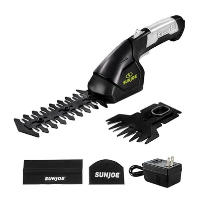 Sun Joe Cordless 2-in-1 Grass Shear Hedge Trimmer, 7.2V, 4in/6in Blade