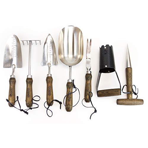 Burpee Stainless Steel Trowel Durable Long Lasting Garden Tool - color: Walnut, style: Weeder