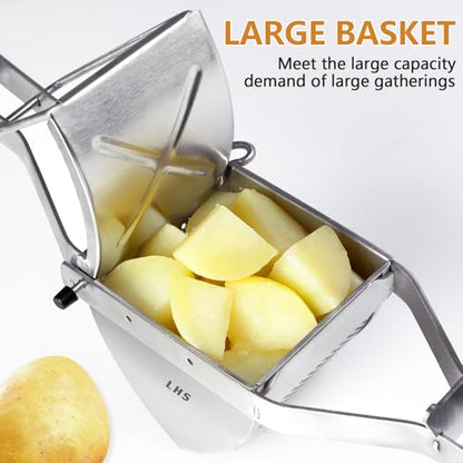 LHS Stainless Steel Potato Ricer and Masher, Heavy Duty Commercial Food Masher, Ergonomic Comfort Grip, Extra Large Capacity, Dishwasher Safe (Black) - color: Black