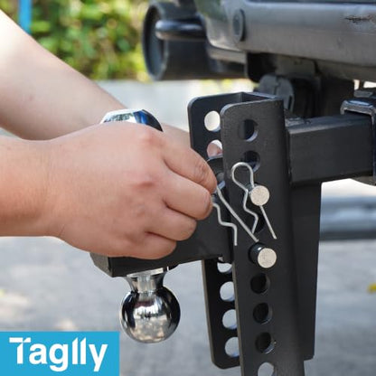 2" Adjustable Trailer Hitch - 22500 LBS, 2" & 2-5/16" Ball, Tow Drop Hitch