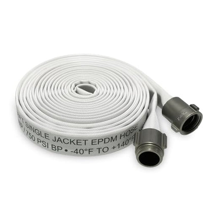 1-1/2" x 50 FT EPDM Rubber Single Jacket Fire Hose, NST/NH - size: 1-1/2" x 50 FT