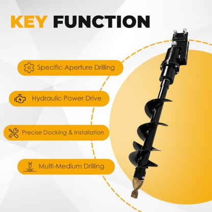 200mm Hydraulic Auger Compatible with 1-1.5 Ton Mini Excavator