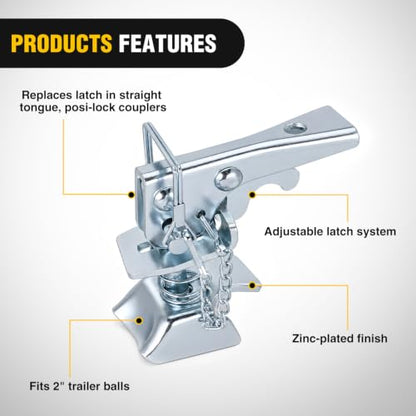 Nilight 1-7/8" Trailer Coupler Repair Kit with Chain 2000 lb Capacity - color: 1-7/8" /2000LBS
