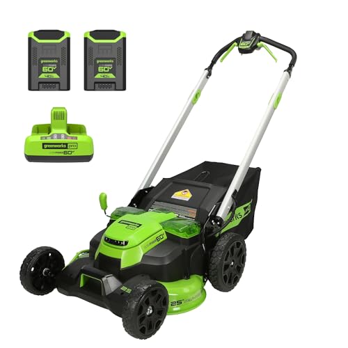 Greenworks 60V 25in Self-Propelled Lawn Mower, (2) 4.0 Ah Battery Kit - size: 25"SP w/2 x 4.0Ah Batteries