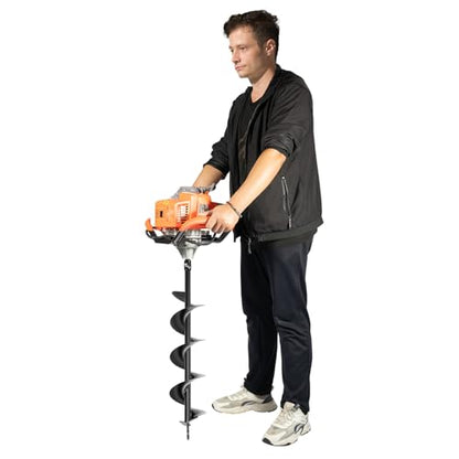 71CC 2-Stroke Post Hole Digger with 3 Drill Bits (4", 6", 8") - color: 71CC, 2.3KW