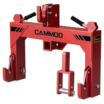 CAMMOO 3-Point Quick Hitch with 2" Receiver, Red - color: Red