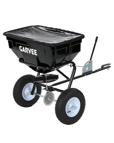 125 LBS Heavy Duty Tow Behind Broadcast Spreader, 9.8ft Spreading Width - size: 125 LBS