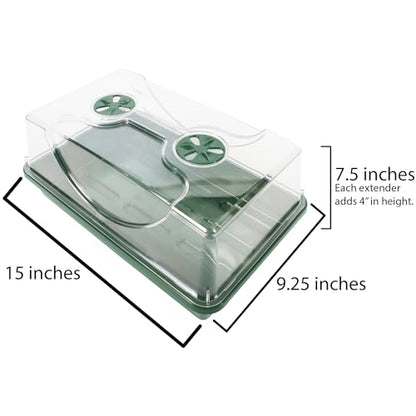 EarlyGrow 93763 Medium Seed and Herb Domed Propagator with Vented Side Height Extension, Green - size: Medium with 1 Height Extender