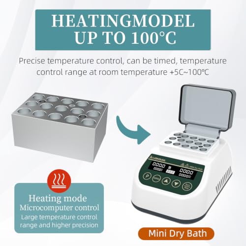 MDB100 Dry Bath Incubator Heater, 1.5ml×15, Programmable - size: 1.5