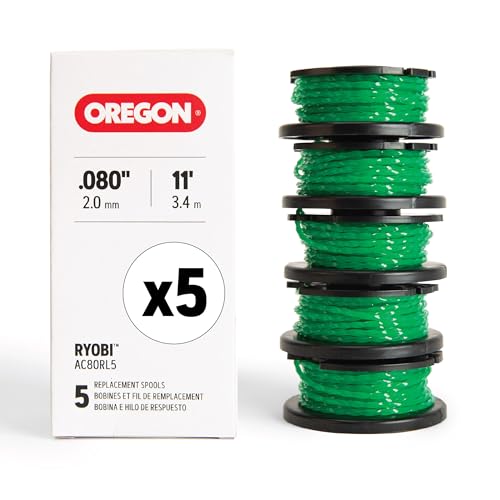 Oregon 5-Pack Replacement Spool & Trimmer Line for Ryobi - size: For: Ryobi AC80RL5