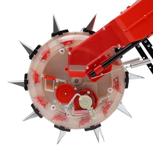Hand-Push Roller Seeder Manual Seeder Machine Walk-Behind Row Crop Planter with 10 Seeding Nozzles Row Seeding Sowing Depth 1.38-3.07in, Planting Spacing 6.3in Precision Garden Seeder for 3-15mm Seeds - style: #1 - 10 Seeding Nozzles