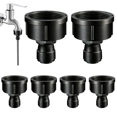 6 Pcs 3/4" to 1/4" Drip Irrigation Faucet Adapters - size: 6PCS 3/4" to 1/4" Hose Adapter