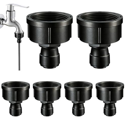6 Pcs 3/4" to 1/4" Drip Irrigation Faucet Adapters - size: 6PCS 3/4" to 1/4" Hose Adapter