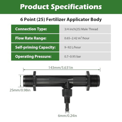 3/4 Inch Venturi Fertilizer Injector Kit - color: 3/4 Inch