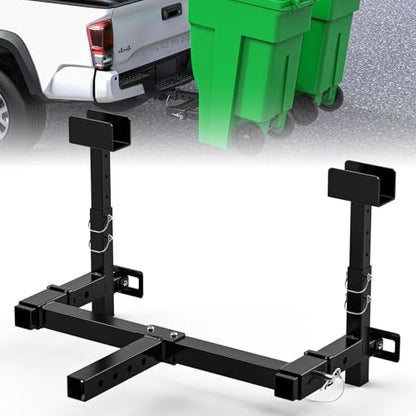 High-Loading Dual Trash Can Hauler Hitch for 2" Receiver Fit Pickup Truck