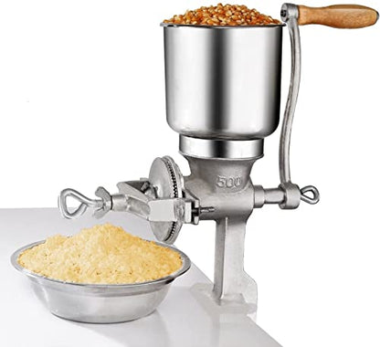 Chefcaptain Manual Cast Iron Grain Grinder, Corn Grinder, Food Mill Hand Crank For Wheat Grains Nuts Grinds 1 Lb Per Minute