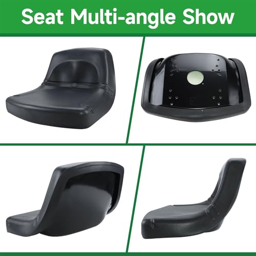 Black High Back Lawn Mower Seat Replacement for John Deere Replacement for Toro