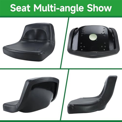 Black High Back Lawn Mower Seat Replacement for John Deere Replacement for Toro