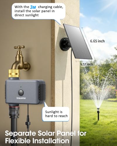 Solar WiFi Water Timer, Smart Solar Hose Timer for Garden, 365-Day Power - size: 1 Zone-Solar