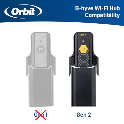 Orbit 21206 B-hyve Gen 2 Smart Hose Watering Timer, 2-Pack with Wi-Fi Hub and Hose Y Splitter