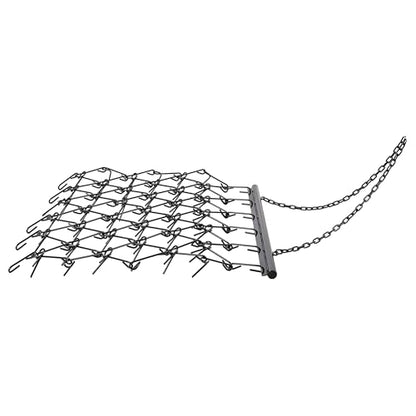 5x4.5FT Steel Drag Harrow Field Leveling Chain Rake for ATV UTV Black - size: 5x4.5ft
