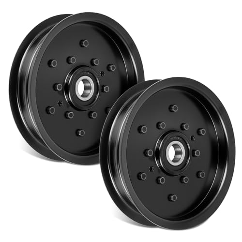 1-613098 Flat Idler Pulley Replaces T oro E613098, John Dee re TCA19779 TCA20092, H ustler 781856, O regon 78-022; Fits Ex M ark TR23KC FMD604 and John Dee re Z710A Z720A Z910A Lawn Mowers; 2 Pack - size: 1-613098_2pc