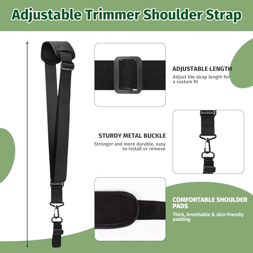 Upgraded Ergonomic Weed Eater Handle, String Trimmer Grip with Adjustable Shoulder Harness & Bracket Clamp, Universal Back Saver Handle Extension Trimmer Handle for Lawn Care, Yard Trimming