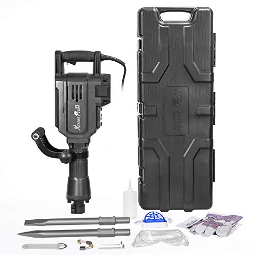XtremepowerUS 2800W Demolition Jack Hammer Point Chisel Bits Demo Jack Hammer Cement Concrete Floor Breaker Block Punch Drill 55J Case - style: 2800W Demolition Jack Hammer