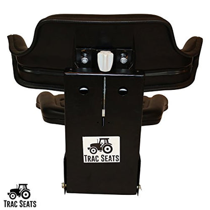 TRAC SEATS BLACK WAFFLE STYLE UNIVERSAL TRACTOR SUSPENSION SEAT WITH TILT FITS FORD/NEW HOLLAND 2000 2310 2600 2610 2810 2910