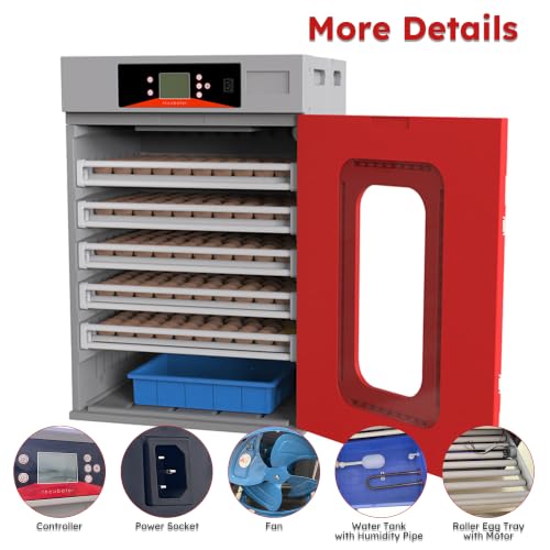 400-Egg Commercial Cabinet Incubator, Automatic Digital Poultry Hatcher with Temperature & Humidity Control, Large Capacity Egg Turning System for Chicken, Duck, Goose, Quail Eggs
