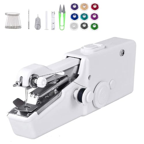 Handheld Sewing Machine, Portable Mini Hand Held Sewing Machine Cordless Electric Stitching Device, DIY Hand Sewer Machine for Household, Travel (Does Not Include A Battery)