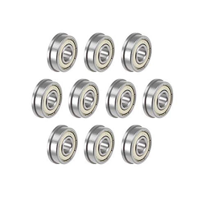 uxcell F6000ZZ Flanged Ball Bearing 10x26x8mm Shielded Chrome Steel 10pcs - size: 10x26x8mm