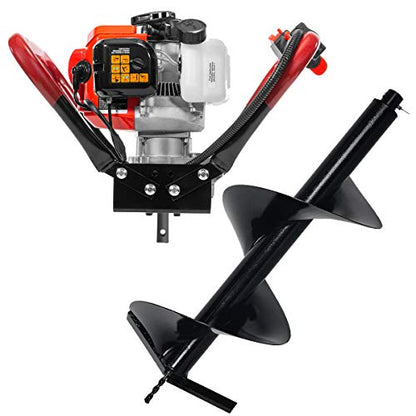 XtremepowerUS 2 Stroke Engine Gas Post Hole Digger Fence Post Plant Auger 55CC Powerhead Motor EPA Digger + 12" inch Bit Kit - size: Digger + 12"Bit